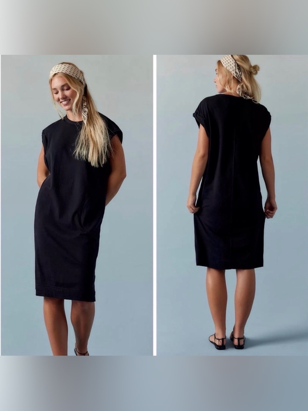 Everyday Black Midi T-Shirt Dress - Casual Comfort